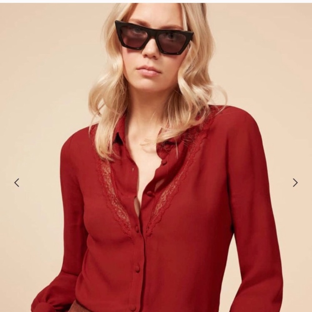 Red reformation blouse!